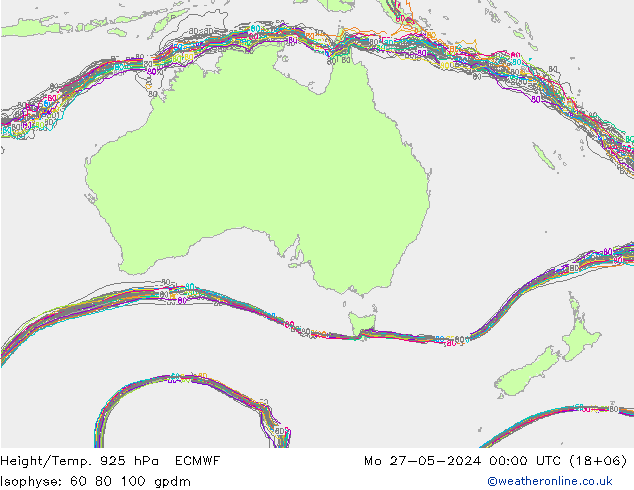 Height/Temp. 925 hPa ECMWF Po 27.05.2024 00 UTC