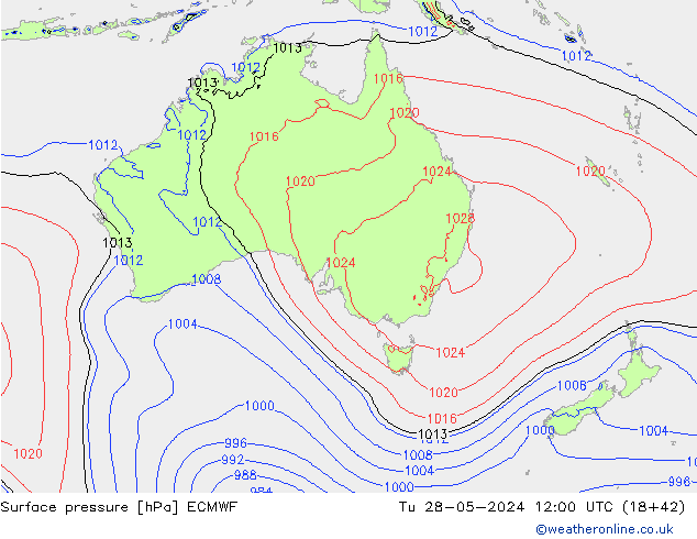 Yer basıncı ECMWF Sa 28.05.2024 12 UTC