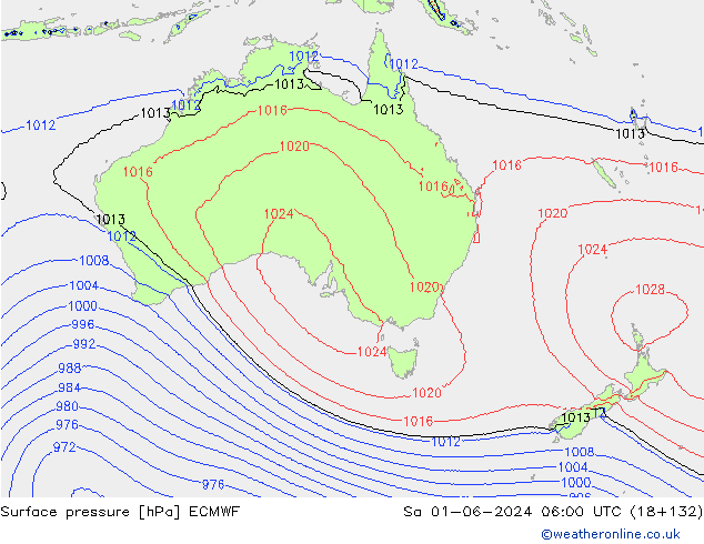 Luchtdruk (Grond) ECMWF za 01.06.2024 06 UTC