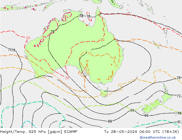 Height/Temp. 925 hPa ECMWF  28.05.2024 06 UTC