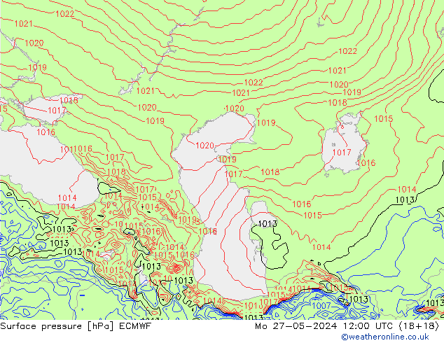 ciśnienie ECMWF pon. 27.05.2024 12 UTC