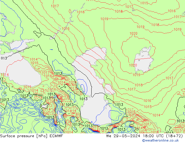 pression de l'air ECMWF mer 29.05.2024 18 UTC