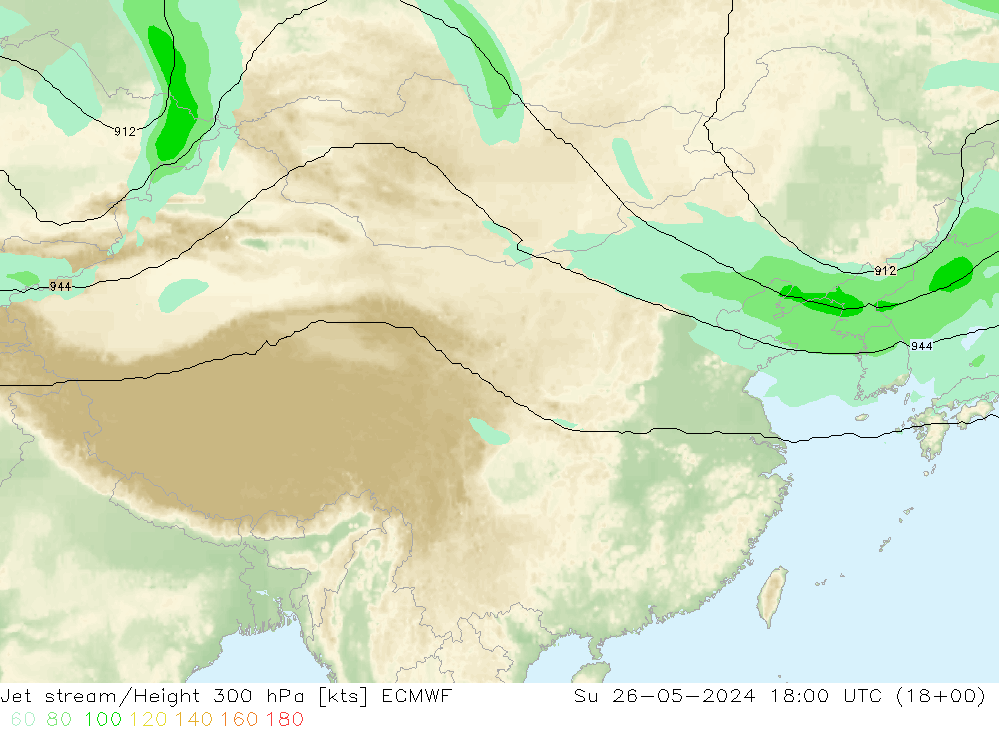 Jet stream/Height 300 hPa ECMWF Su 26.05.2024 18 UTC