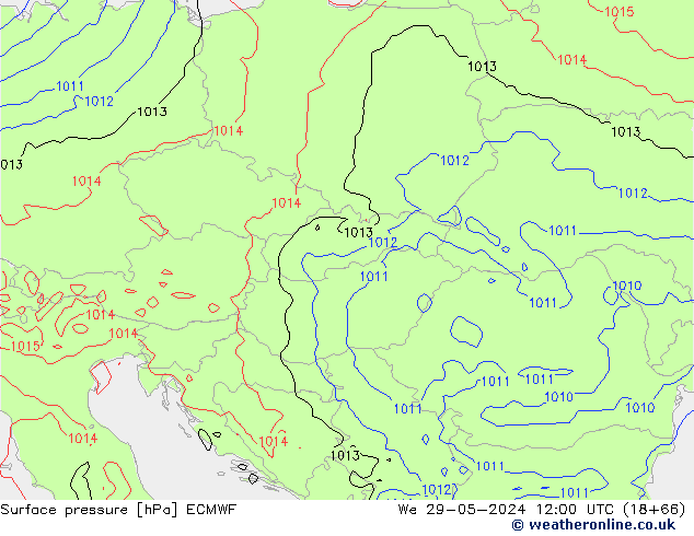 Pressione al suolo ECMWF mer 29.05.2024 12 UTC