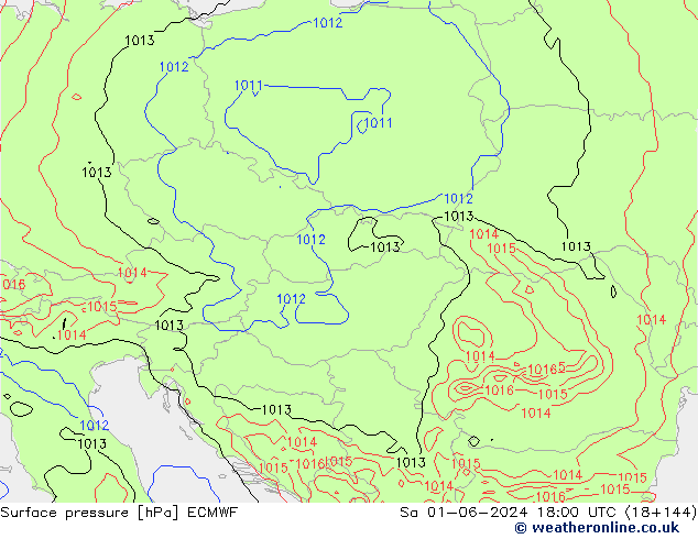 Surface pressure ECMWF Sa 01.06.2024 18 UTC