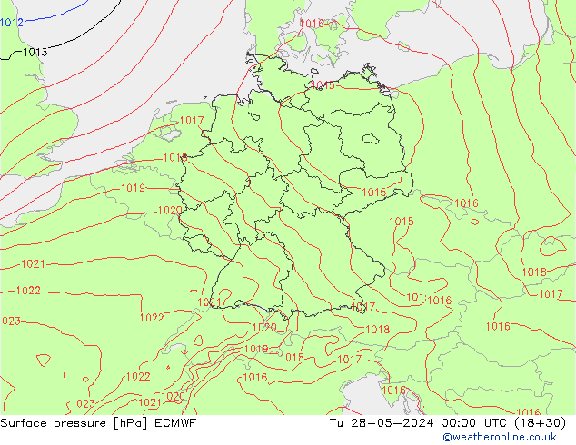 Pressione al suolo ECMWF mar 28.05.2024 00 UTC