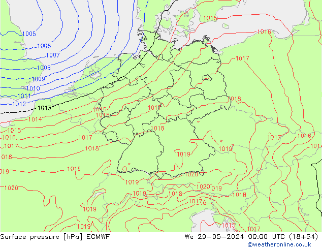 Yer basıncı ECMWF Çar 29.05.2024 00 UTC