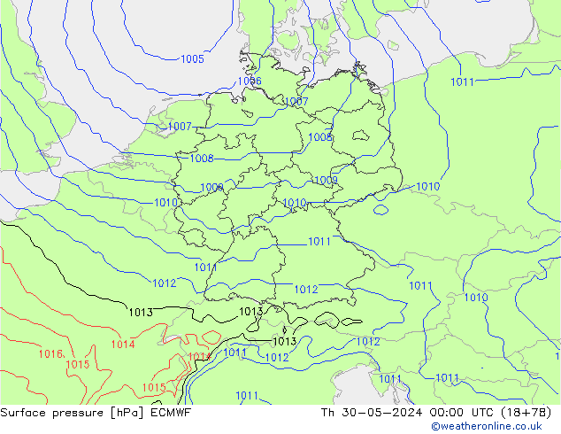 ciśnienie ECMWF czw. 30.05.2024 00 UTC