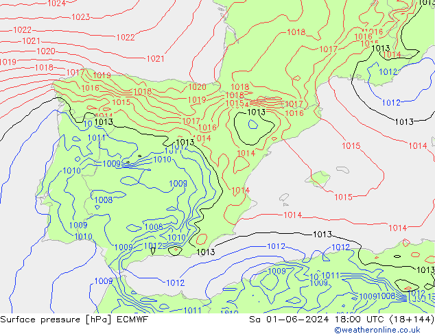 Yer basıncı ECMWF Cts 01.06.2024 18 UTC