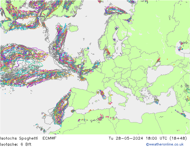 Isotachs Spaghetti ECMWF mar 28.05.2024 18 UTC