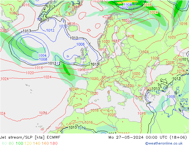 Courant-jet ECMWF lun 27.05.2024 00 UTC