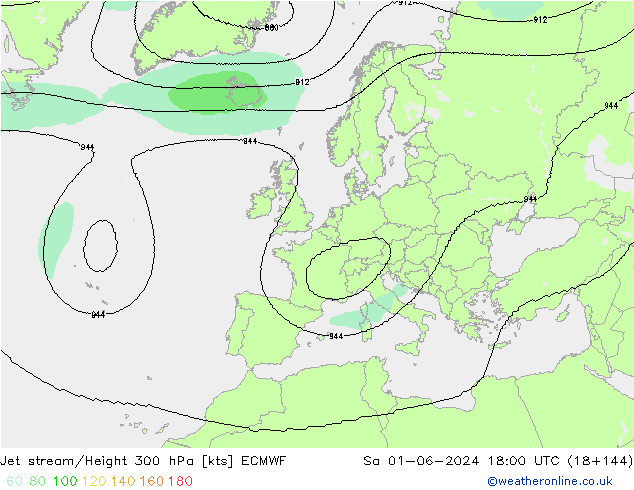 Straalstroom ECMWF za 01.06.2024 18 UTC