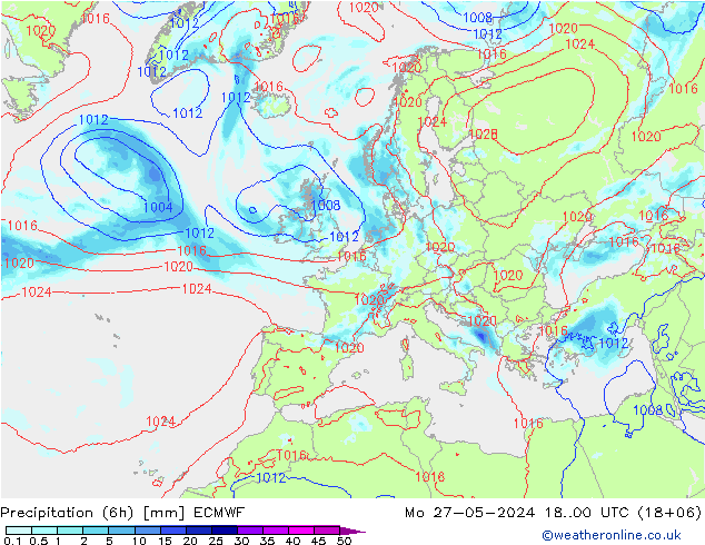 Nied. akkumuliert (6Std) ECMWF Mo 27.05.2024 00 UTC