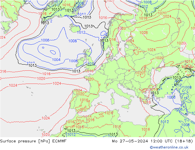 ciśnienie ECMWF pon. 27.05.2024 12 UTC