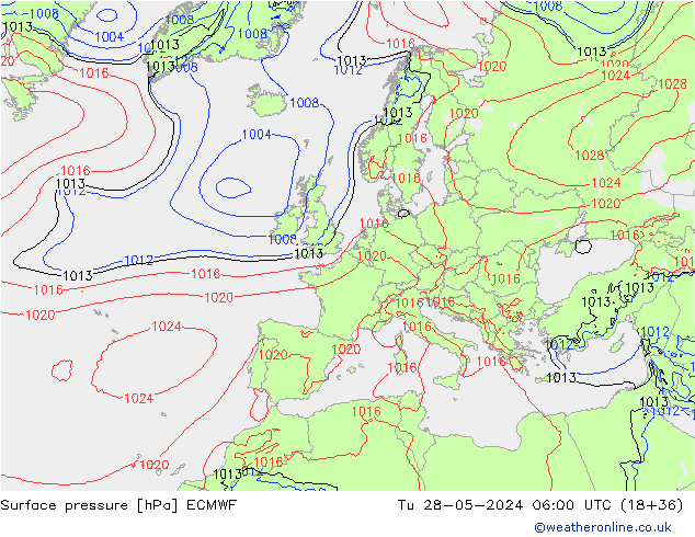 Pressione al suolo ECMWF mar 28.05.2024 06 UTC