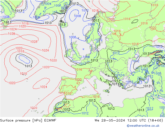 приземное давление ECMWF ср 29.05.2024 12 UTC