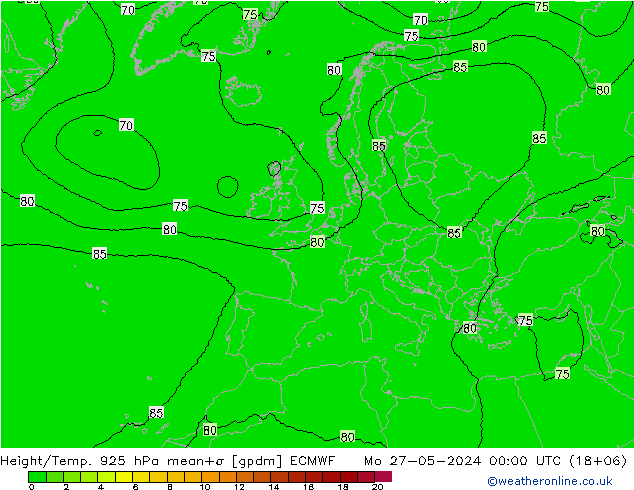 Height/Temp. 925 hPa ECMWF Po 27.05.2024 00 UTC