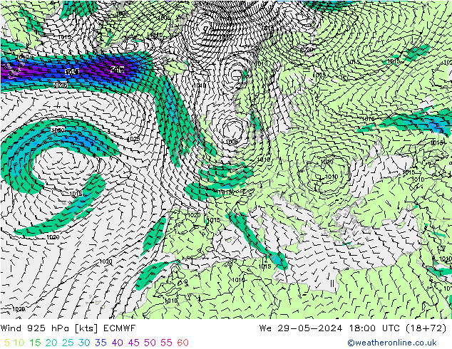 Wind 925 hPa ECMWF We 29.05.2024 18 UTC