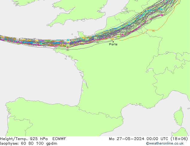 Géop./Temp. 925 hPa ECMWF lun 27.05.2024 00 UTC