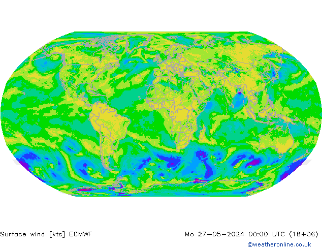 Surface wind ECMWF Mo 27.05.2024 00 UTC