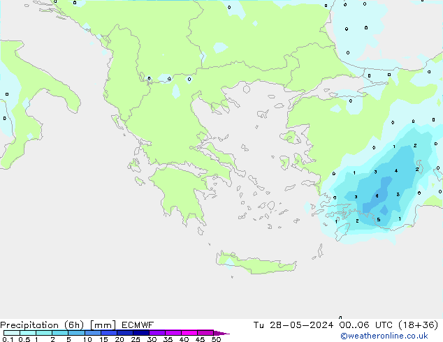 Nied. akkumuliert (6Std) ECMWF Di 28.05.2024 06 UTC