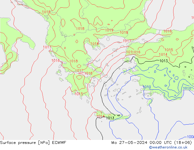 приземное давление ECMWF пн 27.05.2024 00 UTC