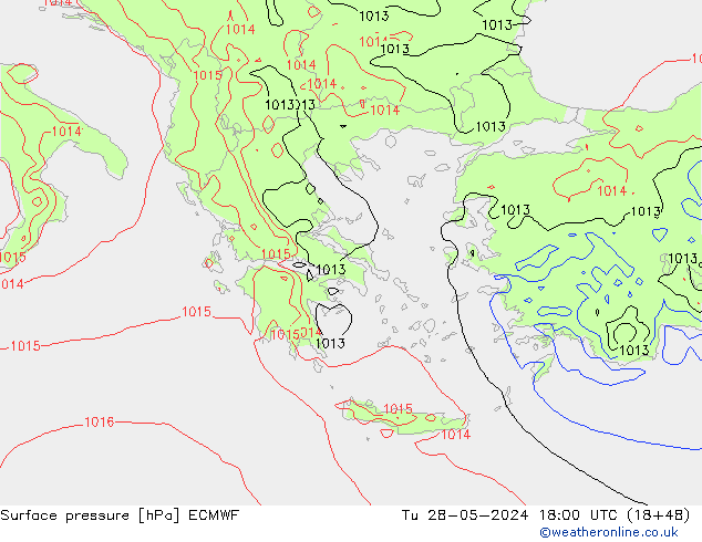 Yer basıncı ECMWF Sa 28.05.2024 18 UTC