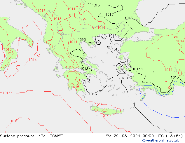 Surface pressure ECMWF We 29.05.2024 00 UTC