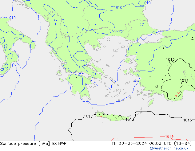 Surface pressure ECMWF Th 30.05.2024 06 UTC