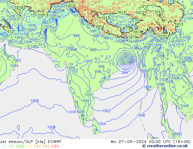 Courant-jet ECMWF lun 27.05.2024 00 UTC