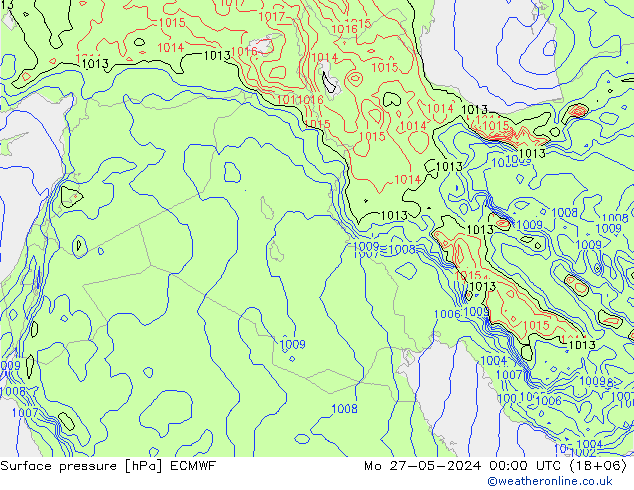 Luchtdruk (Grond) ECMWF ma 27.05.2024 00 UTC