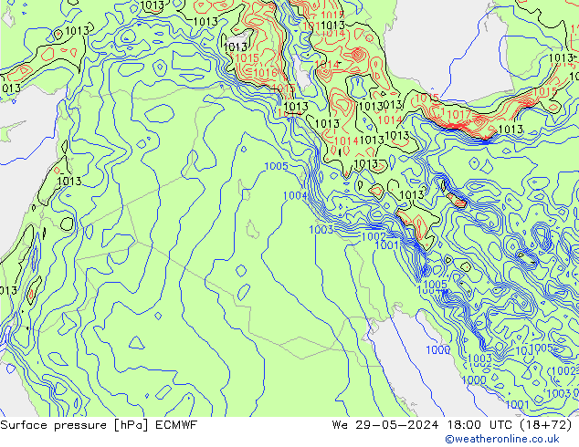 pression de l'air ECMWF mer 29.05.2024 18 UTC