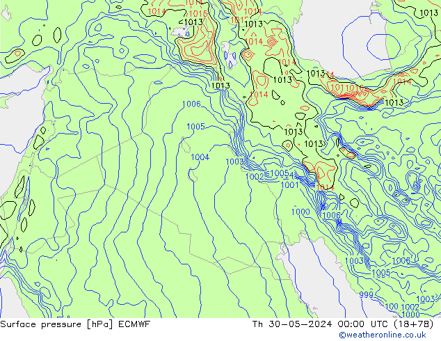 ciśnienie ECMWF czw. 30.05.2024 00 UTC