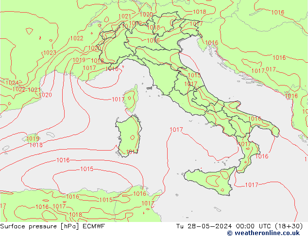 Luchtdruk (Grond) ECMWF di 28.05.2024 00 UTC