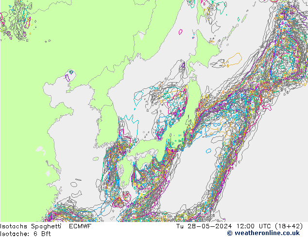 Isotachs Spaghetti ECMWF Ter 28.05.2024 12 UTC