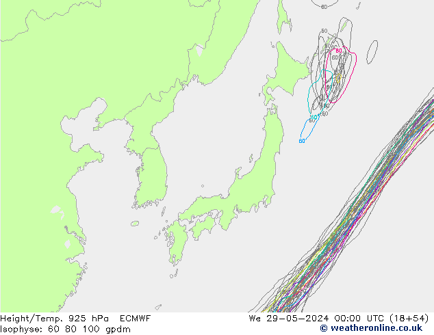 Yükseklik/Sıc. 925 hPa ECMWF Çar 29.05.2024 00 UTC