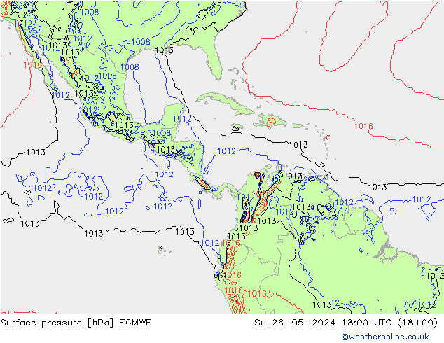 Surface pressure ECMWF Su 26.05.2024 18 UTC