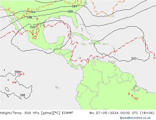 Height/Temp. 500 hPa ECMWF Po 27.05.2024 00 UTC