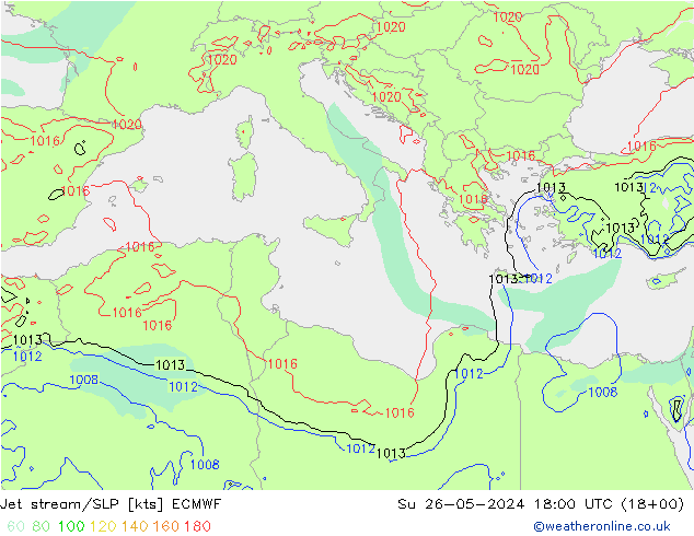 Jet stream/SLP ECMWF Su 26.05.2024 18 UTC