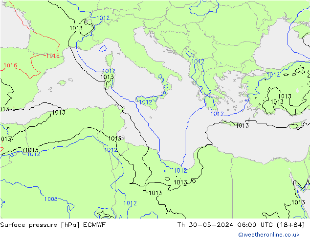 Luchtdruk (Grond) ECMWF do 30.05.2024 06 UTC