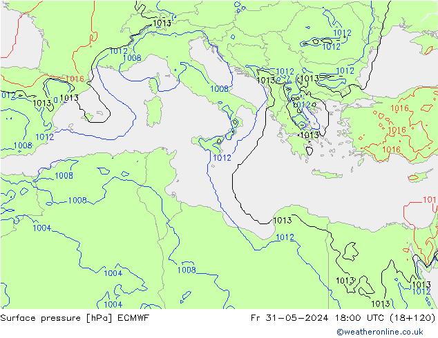 Yer basıncı ECMWF Cu 31.05.2024 18 UTC