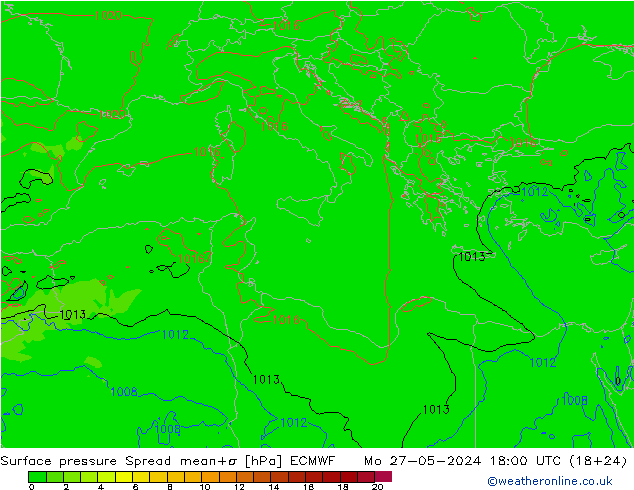 pression de l'air Spread ECMWF lun 27.05.2024 18 UTC