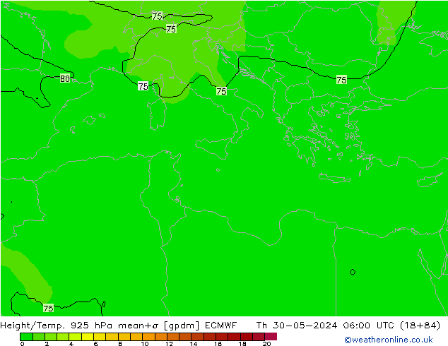 Height/Temp. 925 hPa ECMWF Qui 30.05.2024 06 UTC