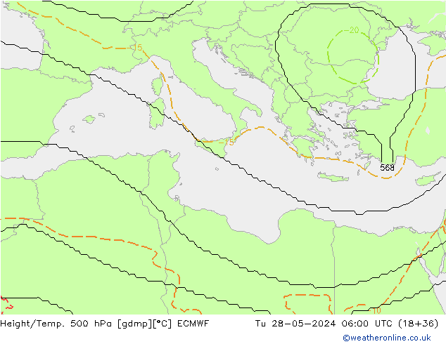 Height/Temp. 500 hPa ECMWF Tu 28.05.2024 06 UTC