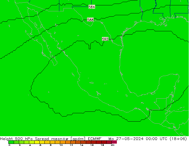 Hoogte 500 hPa Spread ECMWF ma 27.05.2024 00 UTC