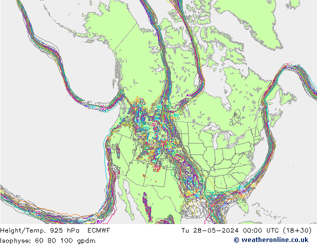 Height/Temp. 925 hPa ECMWF Ter 28.05.2024 00 UTC