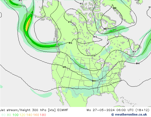 Corrente a getto ECMWF lun 27.05.2024 06 UTC