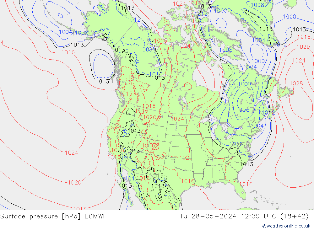 Surface pressure ECMWF Tu 28.05.2024 12 UTC