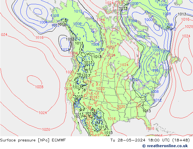 Surface pressure ECMWF Tu 28.05.2024 18 UTC