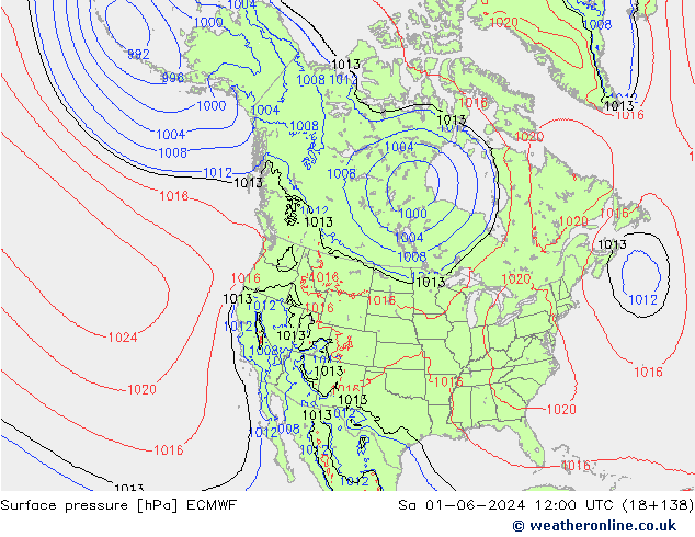 ciśnienie ECMWF so. 01.06.2024 12 UTC